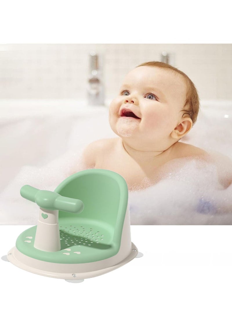 عام كرسي استحمام للأطفال مانع للانزلاق، بتصميم يسمح بمرور الهواء، آمن ومريح، مناسب للأطفال الرضع، مزود بأكواب شفط متينة، كرسي استحمام محمول بلون أخضر منعش للأطفال من عمر 0-3 سنوات - Image 5